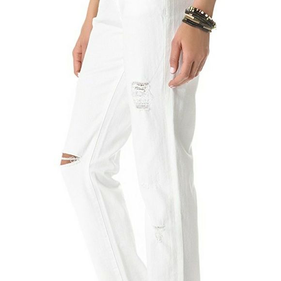 Paige JIMMY JIMMY SKINNY White Distressed Jeans - Picture 2 of 8